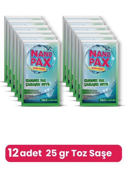 Klorsuz Çamaşır Suyu Toz Temizlik Saşesi (12 Adet x 25GR) fiyatları