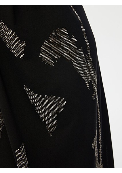 Önü Taş Baskı Detaylı Kolsuz Örme Abiye Elbise W26ABY011