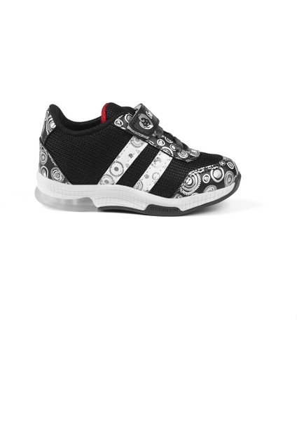 Unisex Bebe Siyah Beyaz Desenli Işıklı Cırtlı Sneaker Günlük Spor Ayakkabı fırsatları