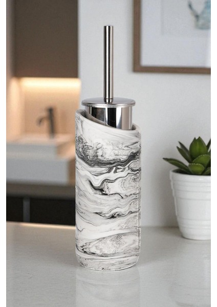 11 Parça Mermer Desenli Beton Banyo Seti | Sabunluk, Diş Fırçalık, Çöp Kovası, Klozet Fırçası indirimleri