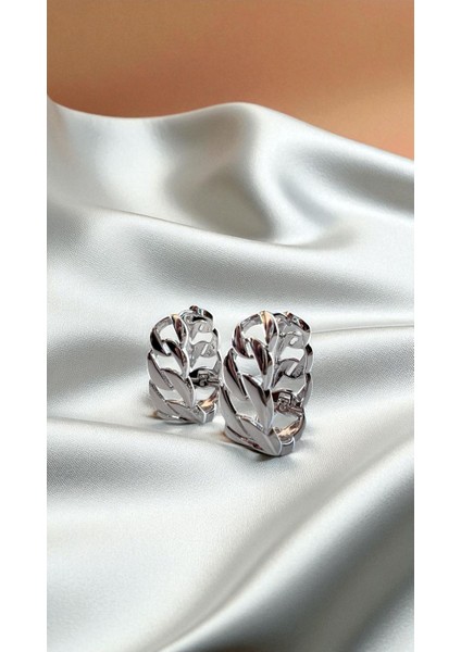 Dipa Beyaz Altın Kaplama Çelik Küpe