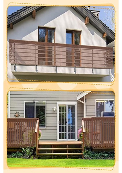 Kahverengi Merdiven Güvenlik Filesi Balkon Korkuluk Filesi Güvenlik Kapısı Koruyucu 2.35MT x 75CM indirimleri