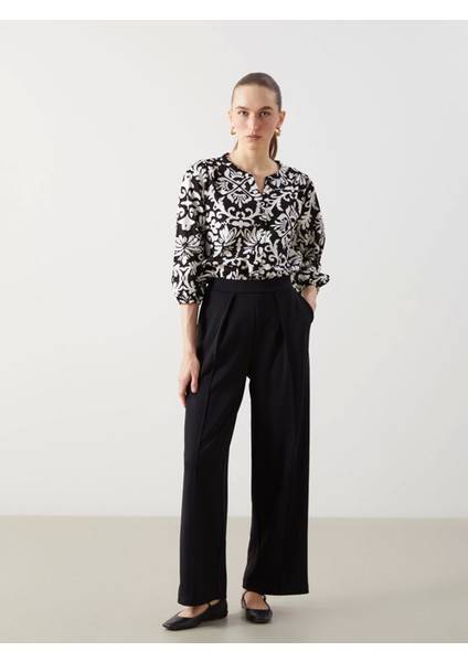 Lcwaıkıkı Classic Siyah Loose Fit Geniş Paça Kadın Pantolon