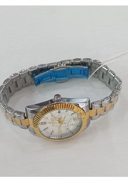 Çelik kordonlu, takvim göstergeli, metalik üstüne altın sarısı kaplama, Rolex modeli, su geçirmez, 2 yıl garantili Unisex Kol Saati fiyatları