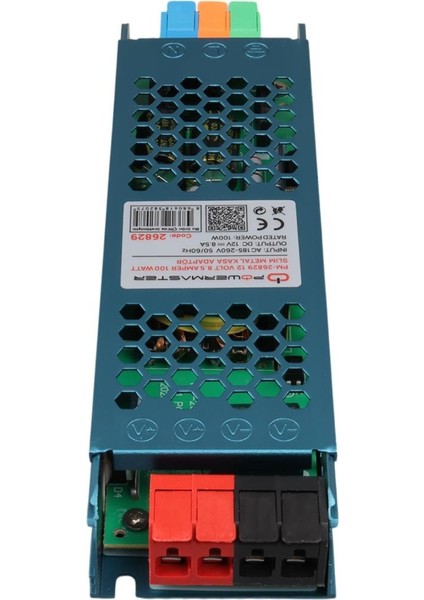 Powermaster PM-26829 12 Volt 8.5 Amper 100 Watt Slim Metal Kasa Adaptör Şerit LED Adaptörü 180X50X23MM modelleri