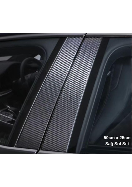 Araç Kapı Direk Kaplama Karbon Folyo Sticker Set