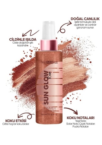 Wemara Sun Glow Rose Gold Shımmer Mıst 150 Ml