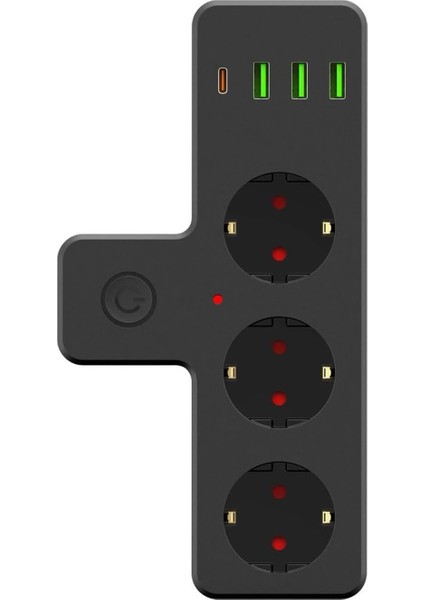 USB Type-C Priz Dönüştürücü Şarj Adaptörü Priz-3 Usb-1 Type-C Girişli Çoklu Fiş Priz Çoklayıcı 2500W modelleri