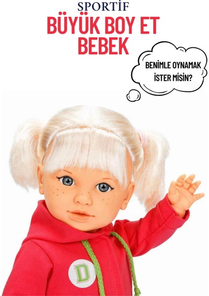 Kız Bebek Sportif Büyük Boy Et Bebek (45 Cm) fırsatları