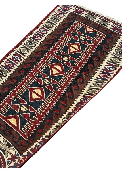 El Dokuma Sıfır Yahyalı Kilim 73X120 Kök Boya Yün Kilim indirimleri