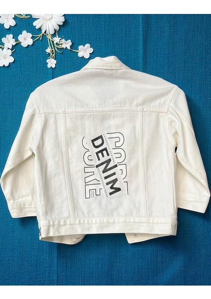 Arkası Baskılı Armalı Denım Mont - Nanıca Kıds - NNC122502 - Beyaz - 8 Yaş - NNC122502-BEYAZ-8 Yaş Beyaz fiyatları