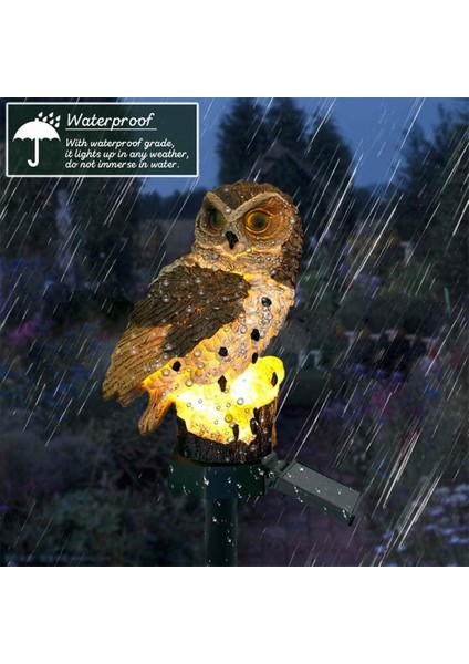 Baykuş Solar Güneş Enerjili LED Işık Bahçe Teras Balkon Ağaç Lambası Aydınlatması Su Geçirmez