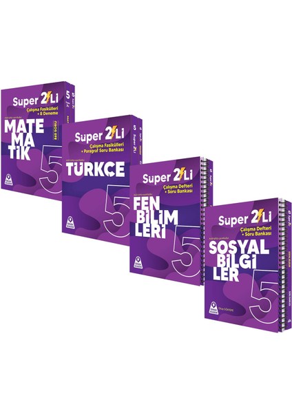Örnek Akademi 5.sınıf Süper Ikili Matematik Türkçe Fen ve Sosyal Seti 4 Kitap