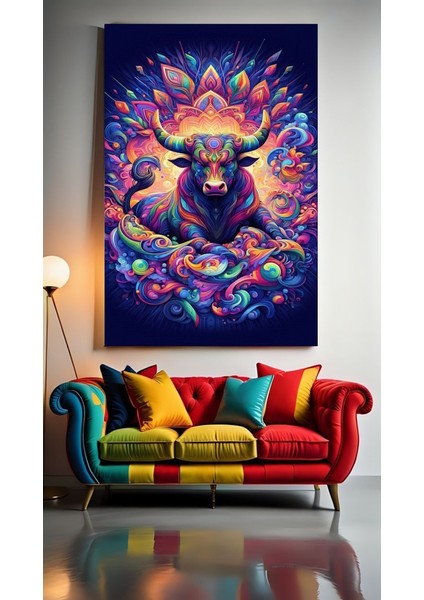 Soykodelik Boğa Ev Duvar Salon Güzellik Salonu Ofis Dükkan Dekarasyon Kanvas Tablo