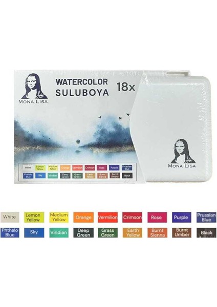 Mona Lisa Profesyonel Tablet Sulu Boya Seti 18 Renk