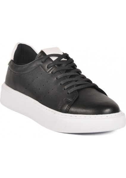 Siyah Beyaz Bağcıklı Hafif Erkek Sneaker 136 M modelleri