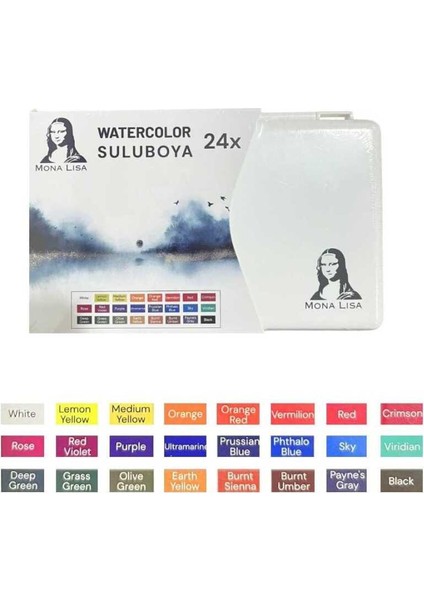 Mona Lisa Profesyonel Tablet Sulu Boya Seti 24 Renk