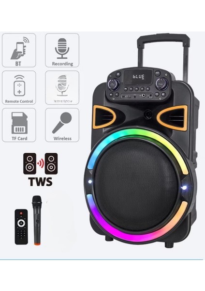 Acl Acs-2 30W Taşınabilir Tws Kablosuz Partybox Hoparlör | Rgb Işık, Bluetooth, Kumanda ve Mikrofon Destekli