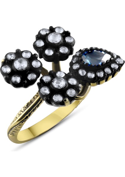 1.6 Karat Pırlanta Safir Yüzük, Gerçek Pırlanta, Sertifikalı Mücevher