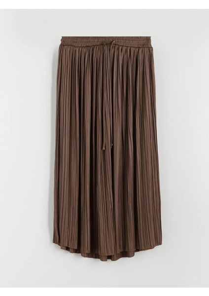 Lcwaıkıkı Beli Lastikli Saten Kadın Pileli Etek (W5)