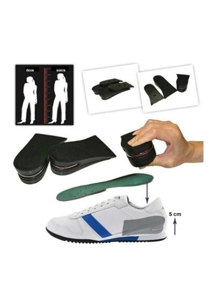 Hava Yastıklı Boy Uzatıcı Tabanlık (7 cm Daha Fazla Boy Uzunluğu) - 40 Numara