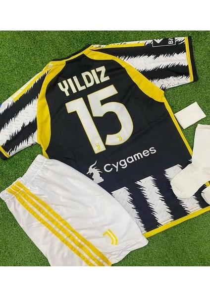 Juventus 2023/24 Sezon Kenan Yıldız 15 Numara Çocuk Forması 4lü Set
