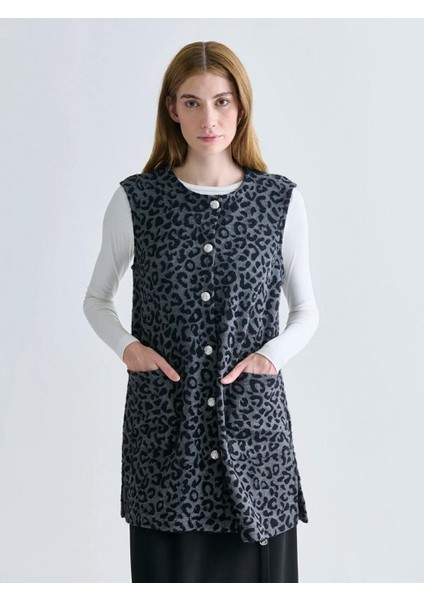 Lcw Bisiklet Yaka Desenli Kadın Yelek (W5)