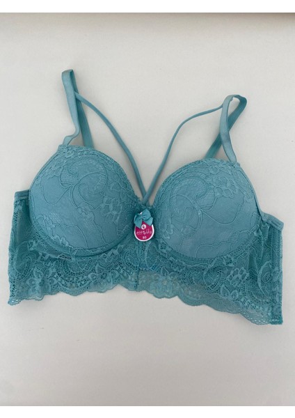 Bralet Dolgulu Ip Askı Sütyen-Mint Yeşili