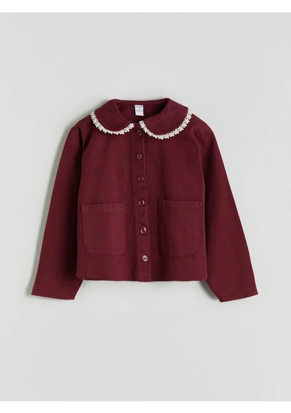 Lcw Bebe Yaka Gabardin Kız Çocuk Ceket (W5)