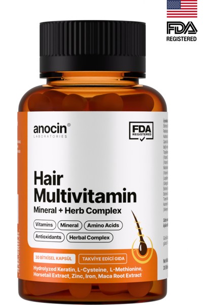 Hair Multivitamin Complex - Tr'de Ilk Saç Multivitamini 29 Aktif ve Vitamin