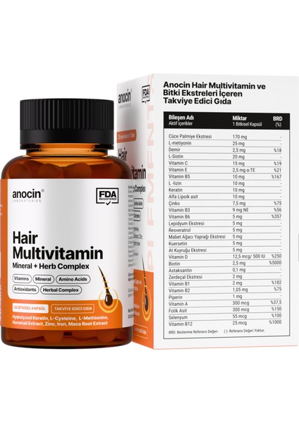 Hair Multivitamin Complex - Tr'de Ilk Saç Multivitamini 29 Aktif ve Vitamin modelleri