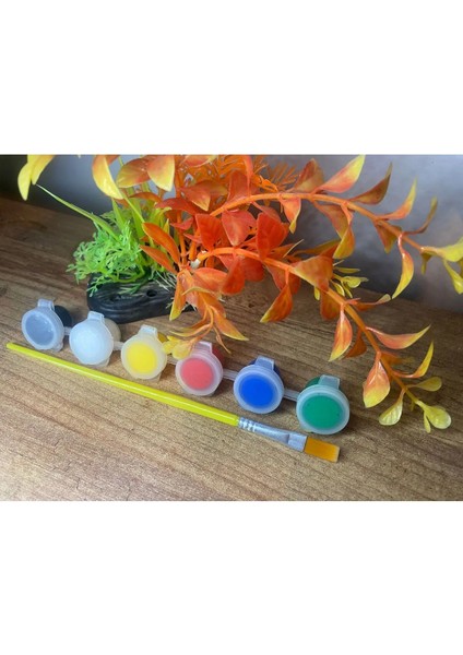 6 Ana Renk 3ml Akrilik Boya - 1 Adet - Taş Boyama Seti Boyası