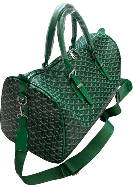 Monogram Detaylı Seyahat Çantası Askılı Bavul Spor Çantası El Valizi Goyard Style modelleri
