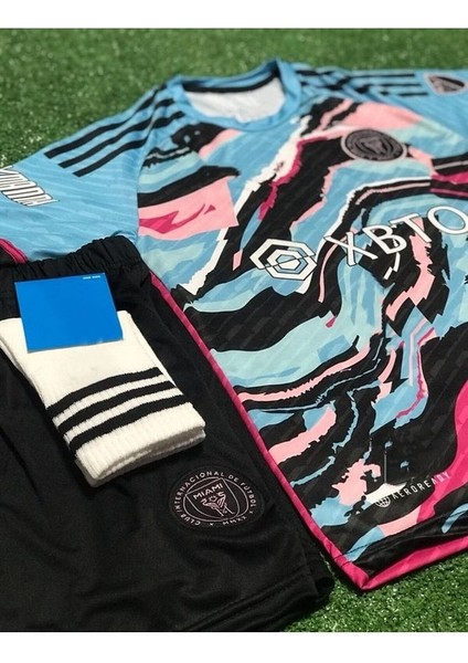 Miami 2023/24 Yeni Sezon Lionel Messi Çocuk Forması Şort Çorap 3'lü Set (Blue-Black) fiyatları