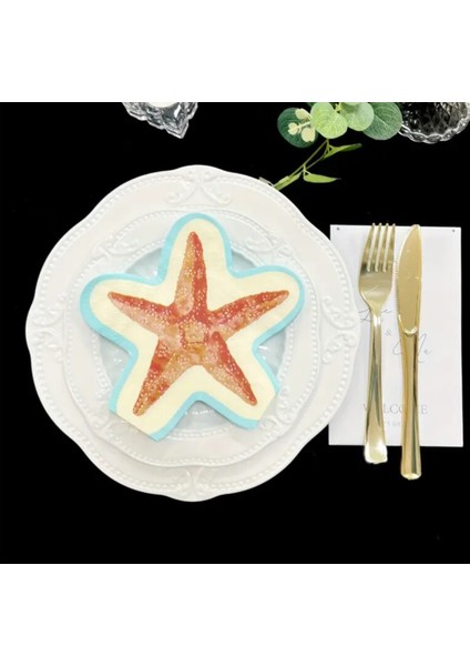 Çok Renk 20 Adet, Eğlenceli Deniz Yıldızı Şeklinde Peçete Doğum Günü