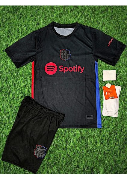 2024/25 Yeni Sezon Lamine Yamal Siyah Deplasman Çocuk Forması 4lü Set (Black) Ag fiyatları