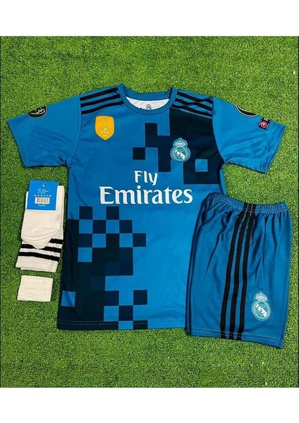 R.e.a.l.m.a.d.r.i.d. 2017/18 Sergio Ramos Turkuaz Çocuk Forması 4'lü Set fiyatları