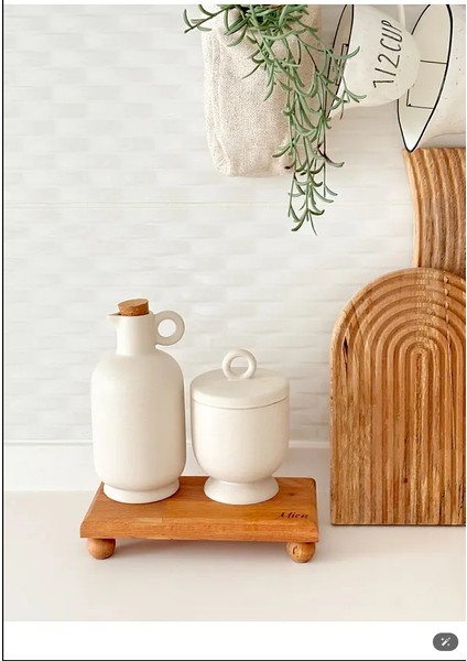 Misket Ayaklı Akasya Ahşap Sunumluk – Yağdanlık Altlığı