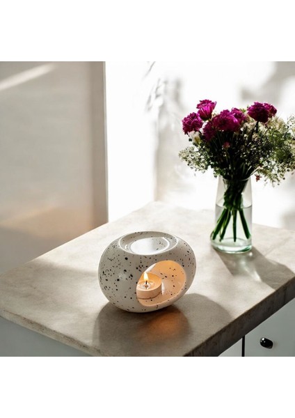 Dekoratif Seramik Mumluk & Buhurdanlık – Modern Noktalı Tasarım