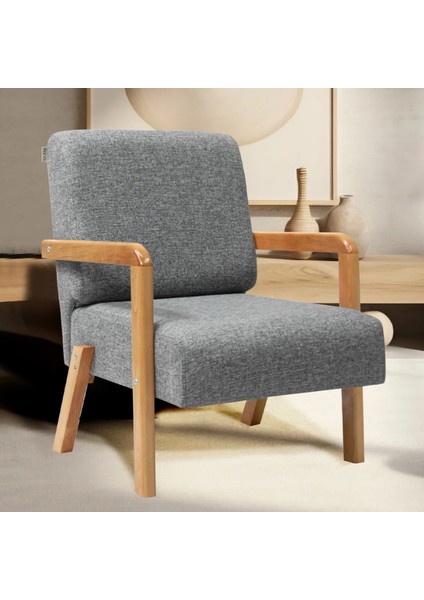 Bahama Bohem Ahşap Berjer, Gri