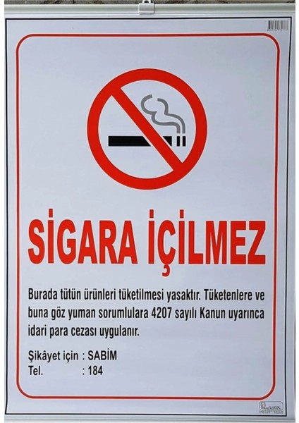 Çıtalı Sigara Içilmez Levhası 35X50 cm