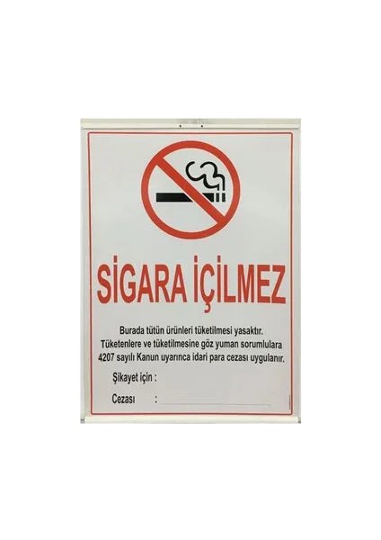Çıtalı Sigara Içilmez Levhası 50X70 cm