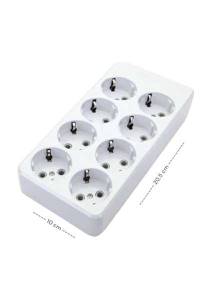 8 Li Kablosuz Grup Priz - Topraklı Klemensli, 16A 250V, 2p+N, Yerli Üretim, Kablosuz Uzatma Priz (Ürün Kodu: 980100) modelleri