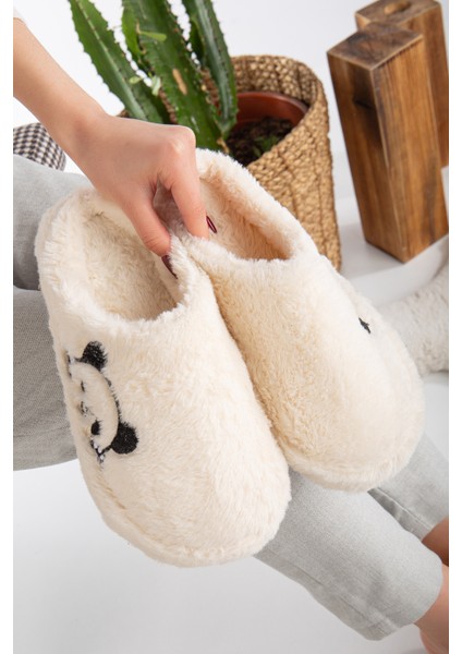 Kadın Ev Terliği Peluş Terlik Çeyiz ve Bohça Terliği Ses Yapmaz Kalın Taban