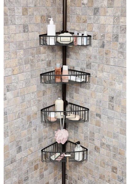 MN2906ALU. 4 Raflı Yaylı Köşe Seti, Siyah