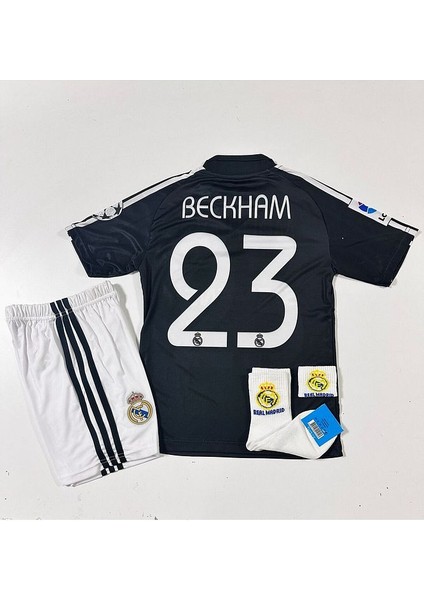 R.madridd 2004/05 Sezon D.a.v.i.d B.e.c.k.h.a.m Nostalji Çocuk Forması Armalı Set (Black)