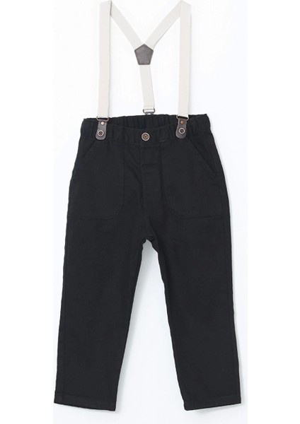 Lcw Kids Siyah Beli Lastikli Askılı Erkek Çocuk Pantolon