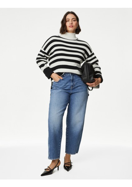Yüksek Bel Carrot Leg Jean Pantolon indirimleri