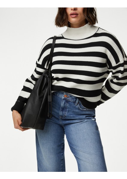 Yüksek Bel Carrot Leg Jean Pantolon