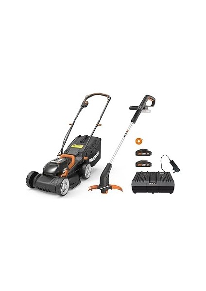WG927E 40VOLT 2.0AH. Li-Ion 34CM Profesyonel Şarjlı Çim Biçme + WG157E.9 20VOLT 25CM Misinalı Çim ve Kenar Kesme